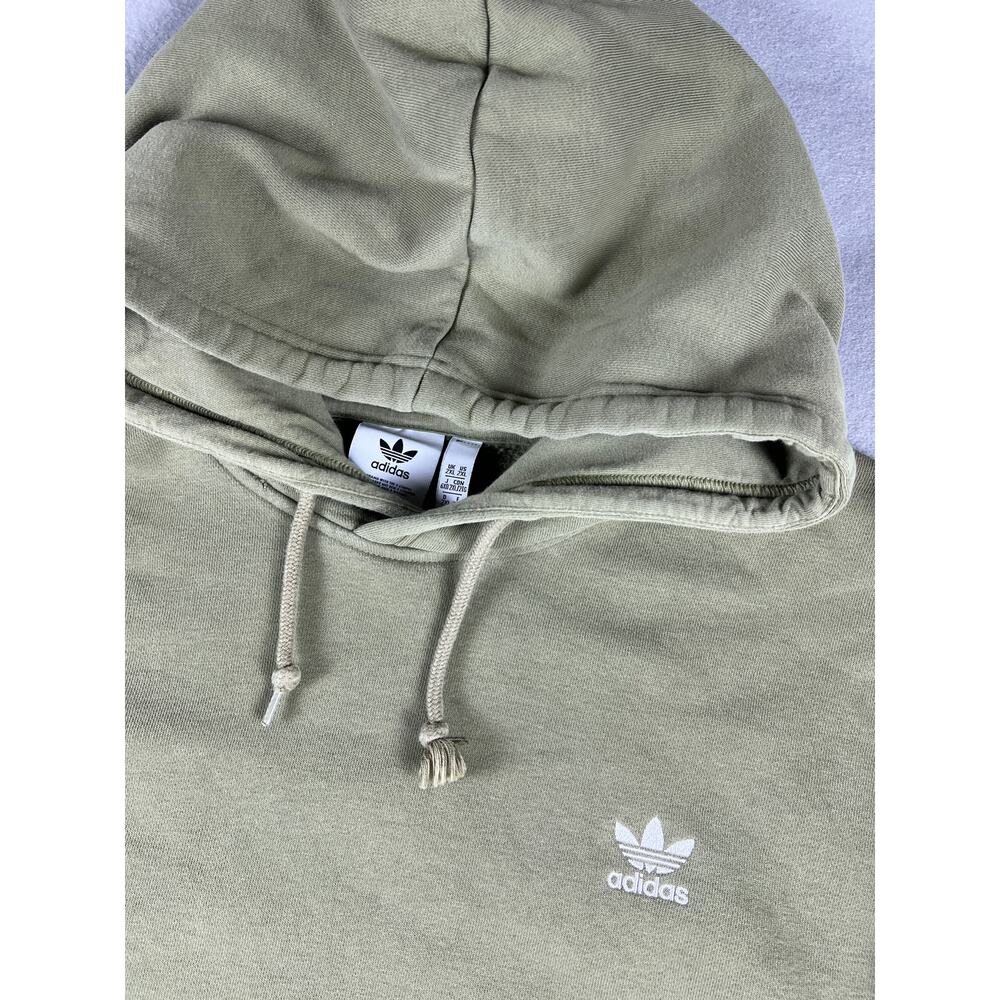 Adidas Military Green Originals Trefoil Essentials Heavy Duty Hoodie SZ 2XL - Picture 2 of 5